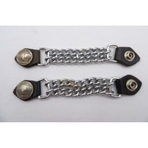 Harley Davidson 2 button Leather Double Chain Vest Extenders 1 pair, Nickle-head
